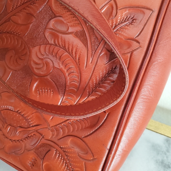 Hand Tooled Burnt Orange Leather Mexico - Picture 16 of 16
